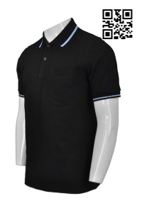 P672 訂製度身Polo恤款式   自訂男裝Polo恤款式   撞色1間   設計Polo恤款式   Polo恤廠房    黑色